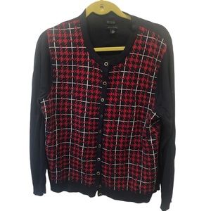 Tommy Hilfiger red and navy cardigan gold buttons XXL Women’s 100% Pima Cotton